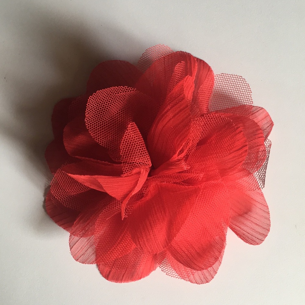 Free with bundle- Red flower hair clip / bag pin